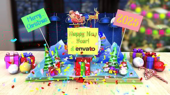 Christmas greetings popup book 55490530